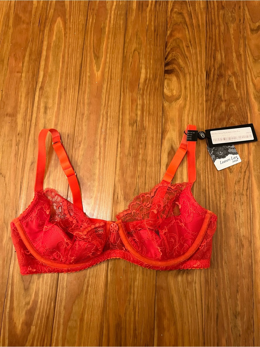 NWT Women’s Vintage Dita Von Teese Tryst Balconette Bra Poppy Color Size 36D